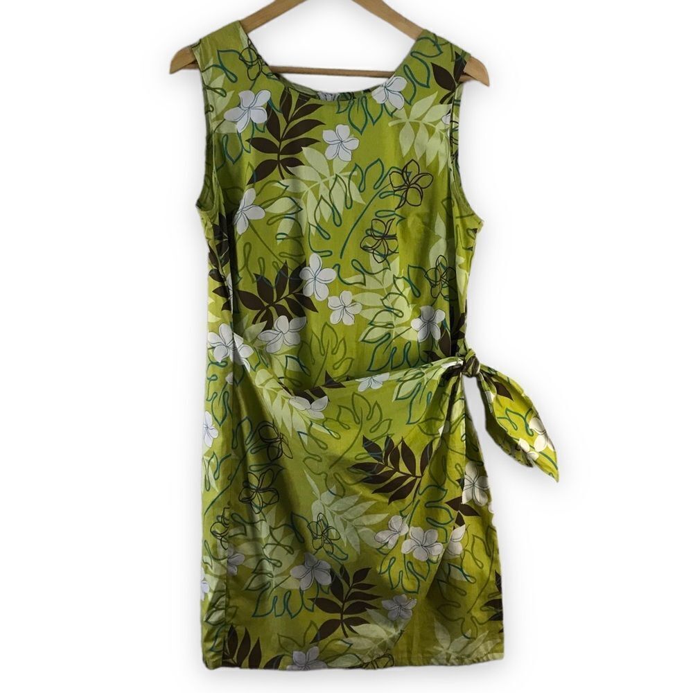 Shannon Marie sleeveless green tropical print dress‎ size XL